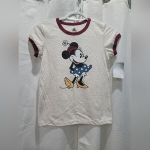 NEW With Tags Disney Store Minnie Mouse Ringer Tee T-Shirt Size 10/12yrs